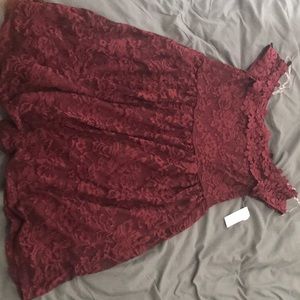 Ardene short offshoulder wine dress